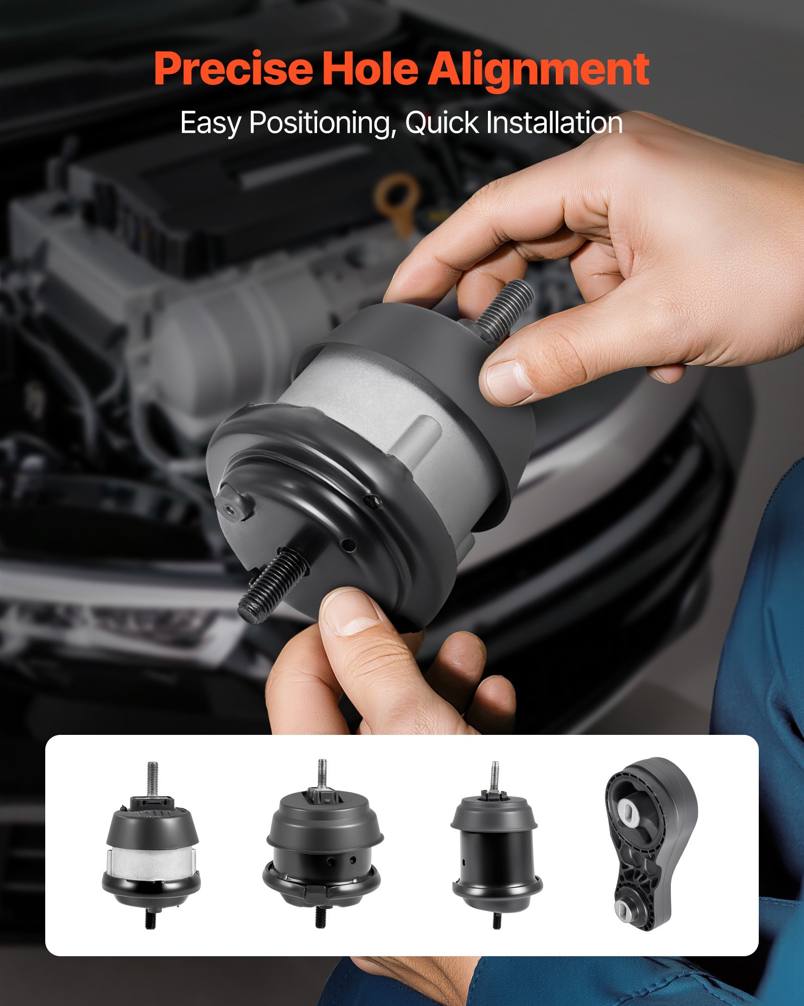 VEVOR Motor- en transmissiemontagebeugelset (4-delig) Compatibel met Chevrolet Traverse 3.6L V6 van 2009-2017, vervangt OE# A5548HY, A5549HY, A5458HY, A5444, veilige ondersteuning