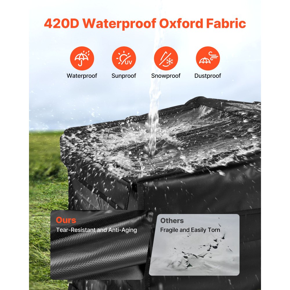 VEVOR Generator Cover, 34 x 24 x 21 Inch Waterproof Universal Generator Cover for Most Generators 3500-12000 Watt, Portable Generator Running Cover with Heavy Duty Thicken 420D Oxford Fabric, Black
