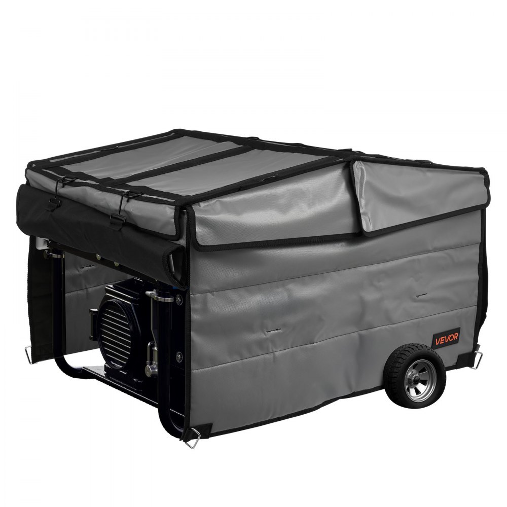 VEVOR Generator Cover, 34 x 26 x 21 Inch Waterproof Universal Generator Cover for Most Generators 3500-12000 Watt, Portable Generator Running Cover with Heavy Duty Thicken 420D Oxford Fabric, Grey