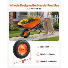 VEVOR kruiwagen transportkruiwagen bouw kruiwagen duwwagen 150kg 139x65x70cm