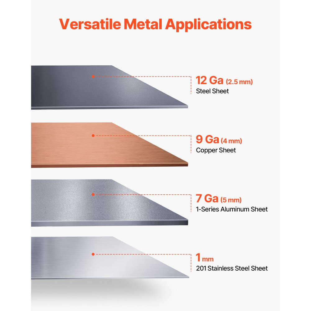 VEVOR Box and Pan Brake, 48 in Sheet Metal Bending Brake, 12-Gauge Mild Steel Capacity, 0-135 Degree Adjustable, Metal Bender Machine with 8 Fingers, Heavy-Duty Aluminum Folder for Precise Bending