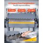 VEVOR buigmachine, 1220 mm kantbank, 2,5 mm buigdikte voor zacht staal, 0-135 graden verstelbaar, plaatbuigmachine, 8-vinger draaibare buigmachine, plaatbuigmachine voor nauwkeurig buigen