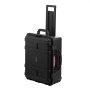 VEVOR 2.5 Cu.ft Weatherproof Hard Case, Waterproof Hard Case with Rolling Wheels and Retractable Pull Handle, IP67 Waterproof Protective Case with 4 Clips, 4 Padlock Holes, and Foam Inserted, Black