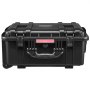 VEVOR 2.5 Cu.ft Weatherproof Hard Case, Waterproof Hard Case with Rolling Wheels and Retractable Pull Handle, IP67 Waterproof Protective Case with 4 Clips, 4 Padlock Holes, and Foam Inserted, Black