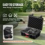 VEVOR Weatherproof Hard Case, Heavy Duty Protective Dry Box Case with Pre-cut Foam, and Retractable Pull Handles for Travel, Hunting, Military, Tactical, IP67 Waterproof Case for Cameras (40x32x16.6)