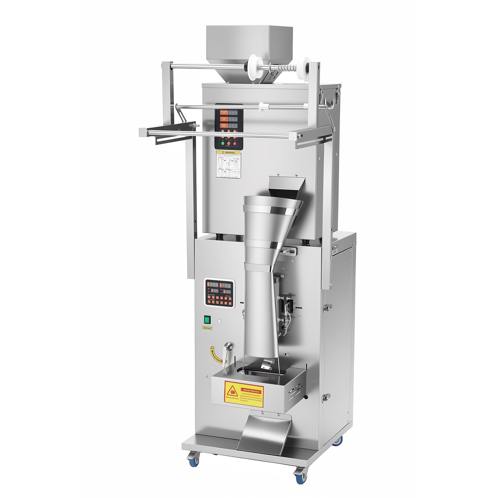 VEVOR Poederverpakkings- en vulmachine, volledig automatische vulmachine 10-500 g, intelligent wegen, vullen en verpakken, roestvrij staal, vloermodel, ideaal voor noten, zaden, thee, koffiebonen, specerijen en meel.