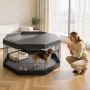 VEVOR Puppyren, Puppyverblijf, 76 cm, 8-delige set met deksel en vloermat, Speelplek voor middelgrote honden, katten en andere kleine dieren, Opvouwbaar, Veelzijdig te gebruiken dankzij de verschillende vormen