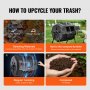 VEVOR Tumbling Composter Composter Tumbler 162,7 L, Drum Composter Draaibaar Tumbling Composter 735 x 625 x 955 mm, 50 kg Heavy Duty Tuincomposter incl. Handschoenen