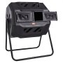 VEVOR Tumbling Composter Bin Composter Tumbler 162,7 L, Drum Composter Draaibare Tumbling Composter met dubbele kamer 735 x 625 x 955 mm, 50 kg Dragende tuincompostcontainer inclusief handschoenen