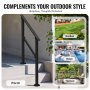 VEVOR 2 PCS 2-3 Handrails for Outdoor for Seniors Porch Deck Black Square Tube