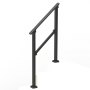 VEVOR Handrails for Outdoor Steps, 2-3 Step Stair Hand Rail Kit, Transitional Carbon Steel Railings with Installation Kit, Stair Rails for Seniors, Concrete Steps & Porch & Deck, Black Square Tube
