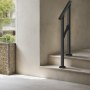 VEVOR Handrails for Outdoor Steps, 1-2 Step Stair Hand Rail Kit, Transitional Carbon Steel Railings with Installation Kit, Stair Rails for Seniors, Concrete Steps & Porch & Deck, Black Square Tube