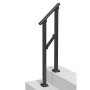 VEVOR Handrails for Outdoor Steps, 1-2 Step Stair Hand Rail Kit, Transitional Carbon Steel Railings with Installation Kit, Stair Rails for Seniors, Concrete Steps & Porch & Deck, Black Square Tube