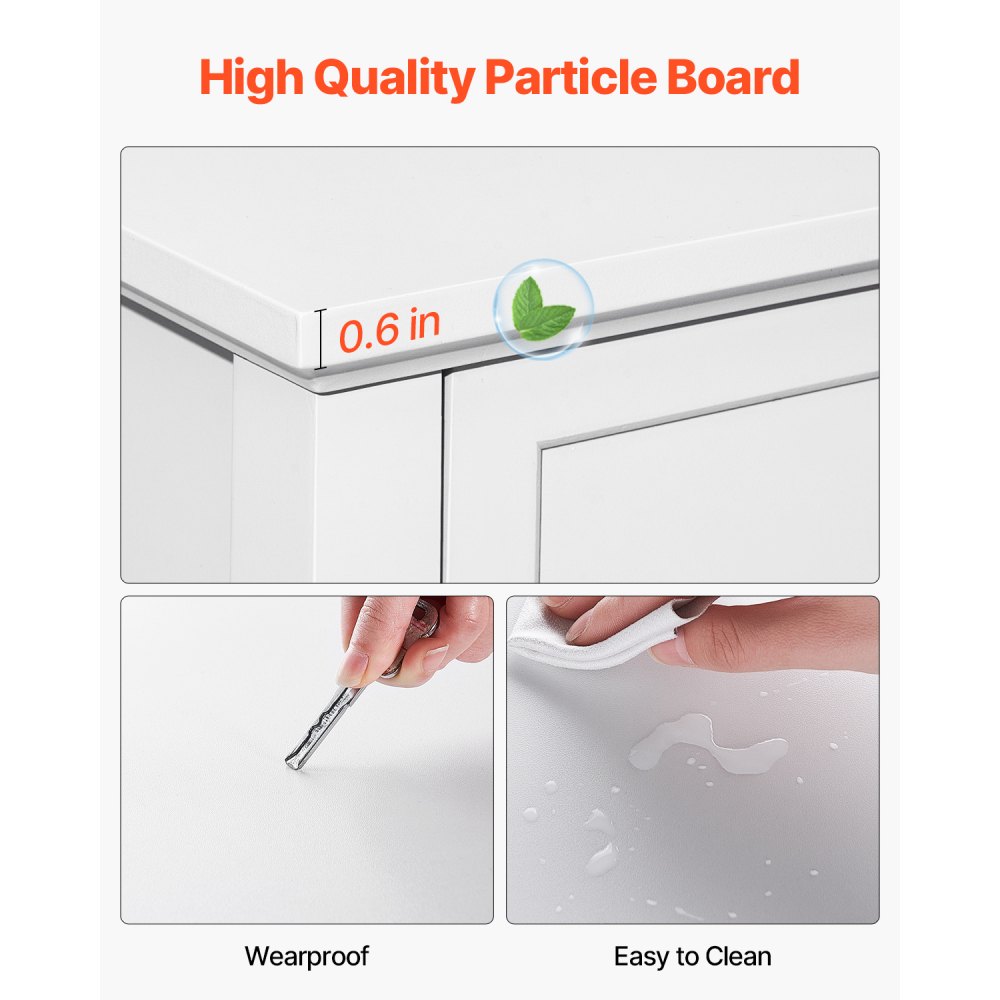 VEVOR 9 Drawer Dresser, Wooden Chest of Drawers with Sliding and Anti-tip Device, Retro Minimalist Dresser Chest, Closet Storage TV Stand Organizer for Living Room, Hallway, Bedroom, Entryway, White