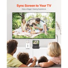 VEVOR draagbare dvd-speler met 178 mm HD roterend scherm, 4 uur speeltijd