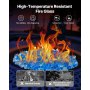 VEVOR Fire Glass Reflective 4,5 kg vuurkorfglas, 12-19 mm glazen stenen, gemalen vuurkorfglasstenen voor propaanvuurkorven, aquablauw + Caribisch blauw + aquagroen