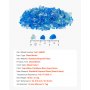 VEVOR Fire Glass, Reflecterend, 4,5 kg, Haardglas, 12-19 mm glasstenen, Gemalen haardglas voor propaangashaarden, Aquablauw + Caribisch blauw + Aquagroen