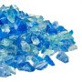 VEVOR Fire Glass, Reflecterend, 4,5 kg, Haardglas, 12-19 mm glasstenen, Gemalen haardglas voor propaangashaarden, Aquablauw + Caribisch blauw + Aquagroen