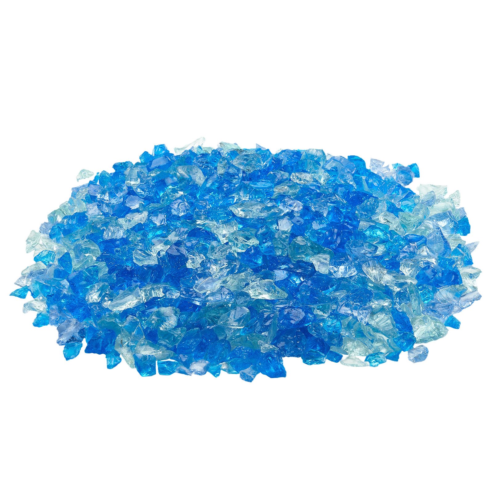 VEVOR Fire Glass, Reflecterend, 4,5 kg, Haardglas, 12-19 mm glasstenen, Gemalen haardglas voor propaangashaarden, Aquablauw + Caribisch blauw + Aquagroen