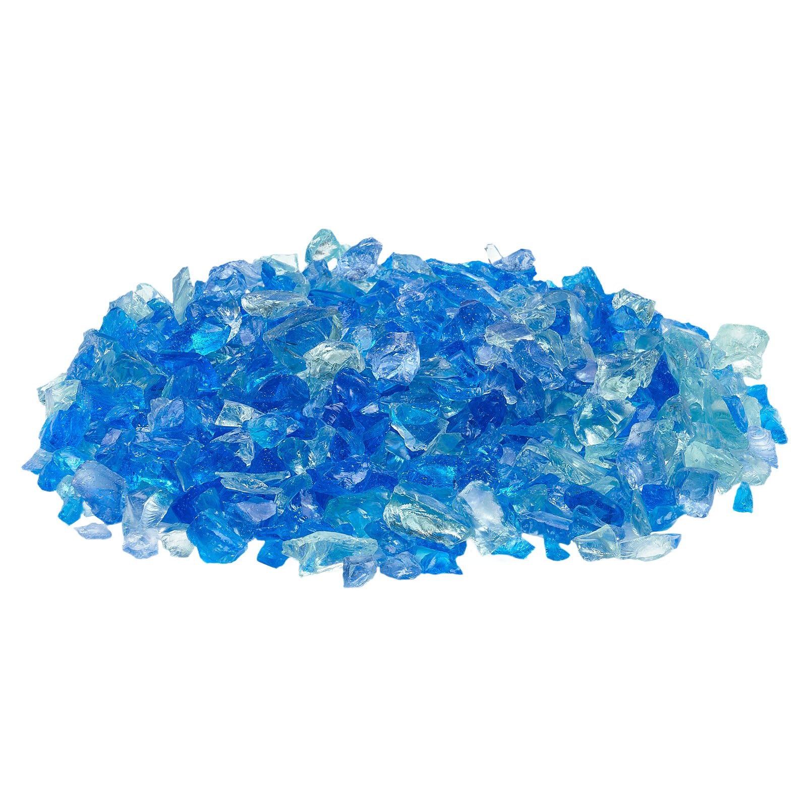 VEVOR Fire Glass, Reflecterend, 4,5 kg, Haardglas, 12-19 mm glasstenen, Gemalen haardglas voor propaangashaarden, Aquablauw + Caribisch blauw + Aquagroen