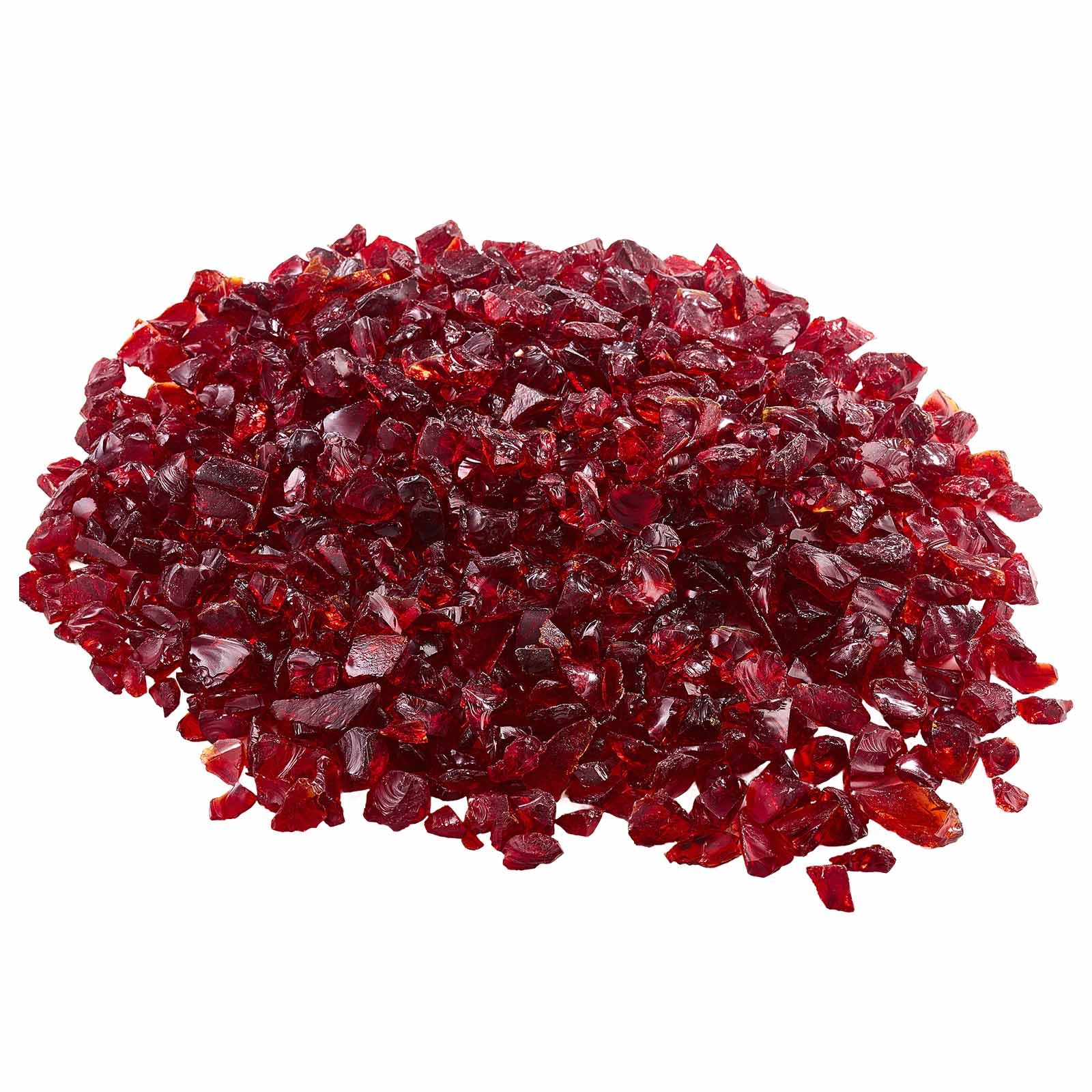 VEVOR Vuurglas, Reflecterend, 4,5 kg, Haardglas, 12-19 mm Glasstenen, Gemalen haardglas, Haardglas, Vuurkristal, Vuurparel voor propaangashaard, Rood