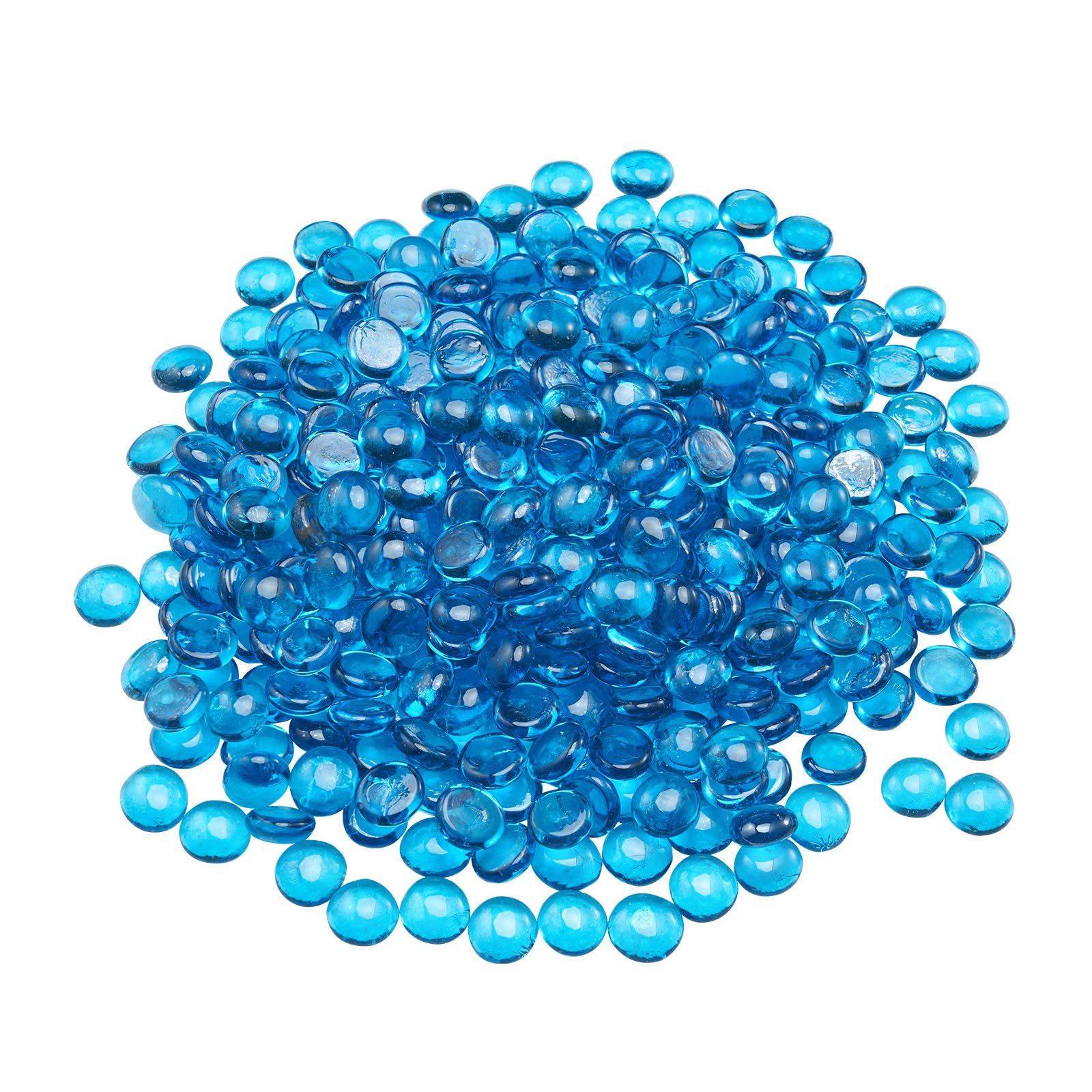VEVOR Fire Glass, 20 lbs / 9.0 kg High-Temperature Resistant Fireplace Rocks, 3/4-Inch / 19.05 mm Reflective Firepit Glass Beads, High Luster Stone Landscaping for Fire Pit Table, Caribbean Blue