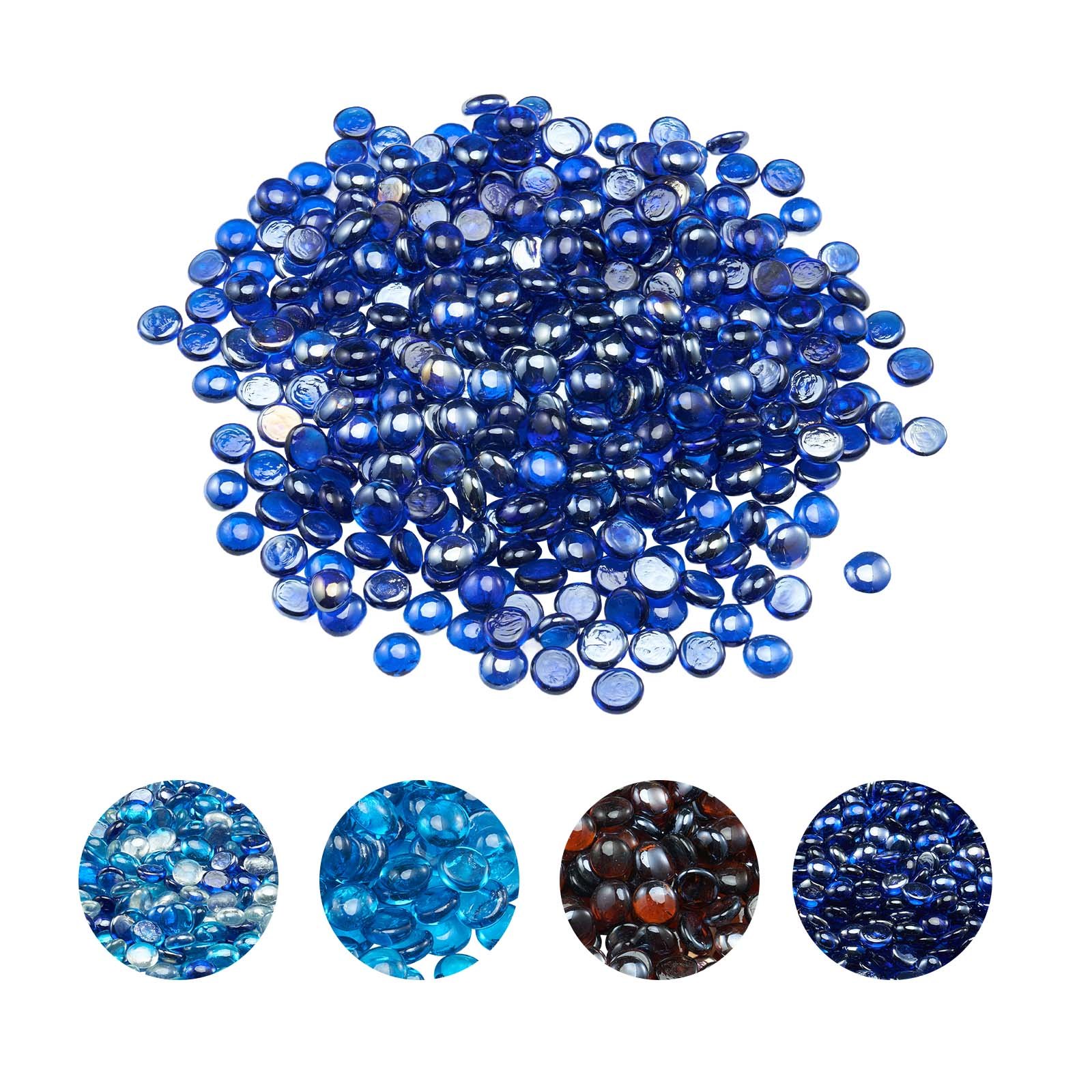 VEVOR Fire Glass, 9 kg hittebestendige glasstenen, 19 mm glasparels voor vuurkorven, rookvrij haardglas, vuurkristal, vuurparels, voor open haard, kobaltblauw