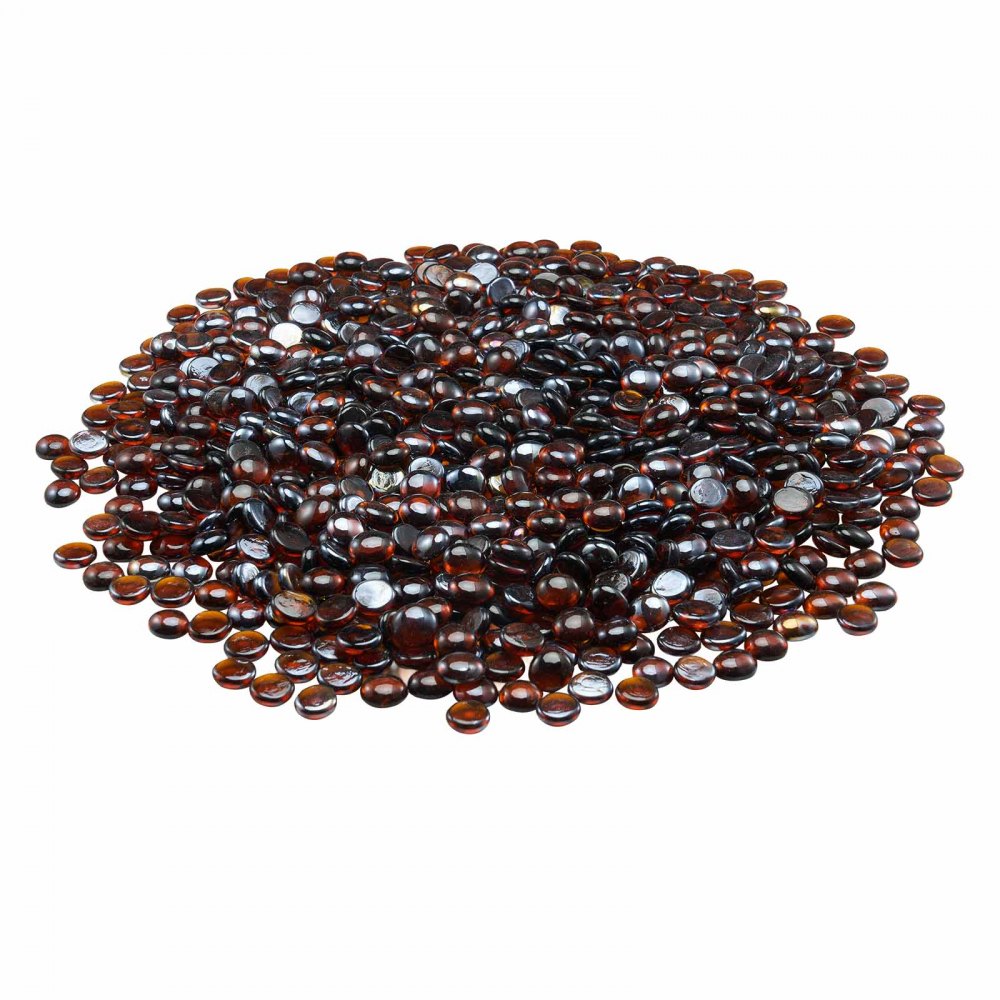 VEVOR Fire Glass, 4,5 kg hittebestendige glasstenen, 19 mm glasparels voor vuurkorven, rookvrij haardglas, vuurkristal, vuurparels, voor open haard, amberkleur