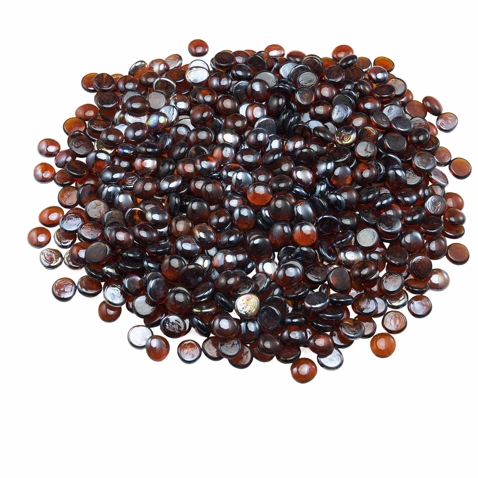 VEVOR Fire Glass, 4,5 kg hittebestendige glasstenen, 19 mm glasparels voor vuurkorven, rookvrij haardglas, vuurkristal, vuurparels, voor open haard, amberkleur