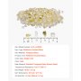 VEVOR Vuurglas, 4,5 kg hittebestendige glasstenen, 12,7 mm reflecterende glasparels voor de open haard, glazen haardstenen, haardglas, vuurkristal, vuurparels, voor de open haard, goudkleurig