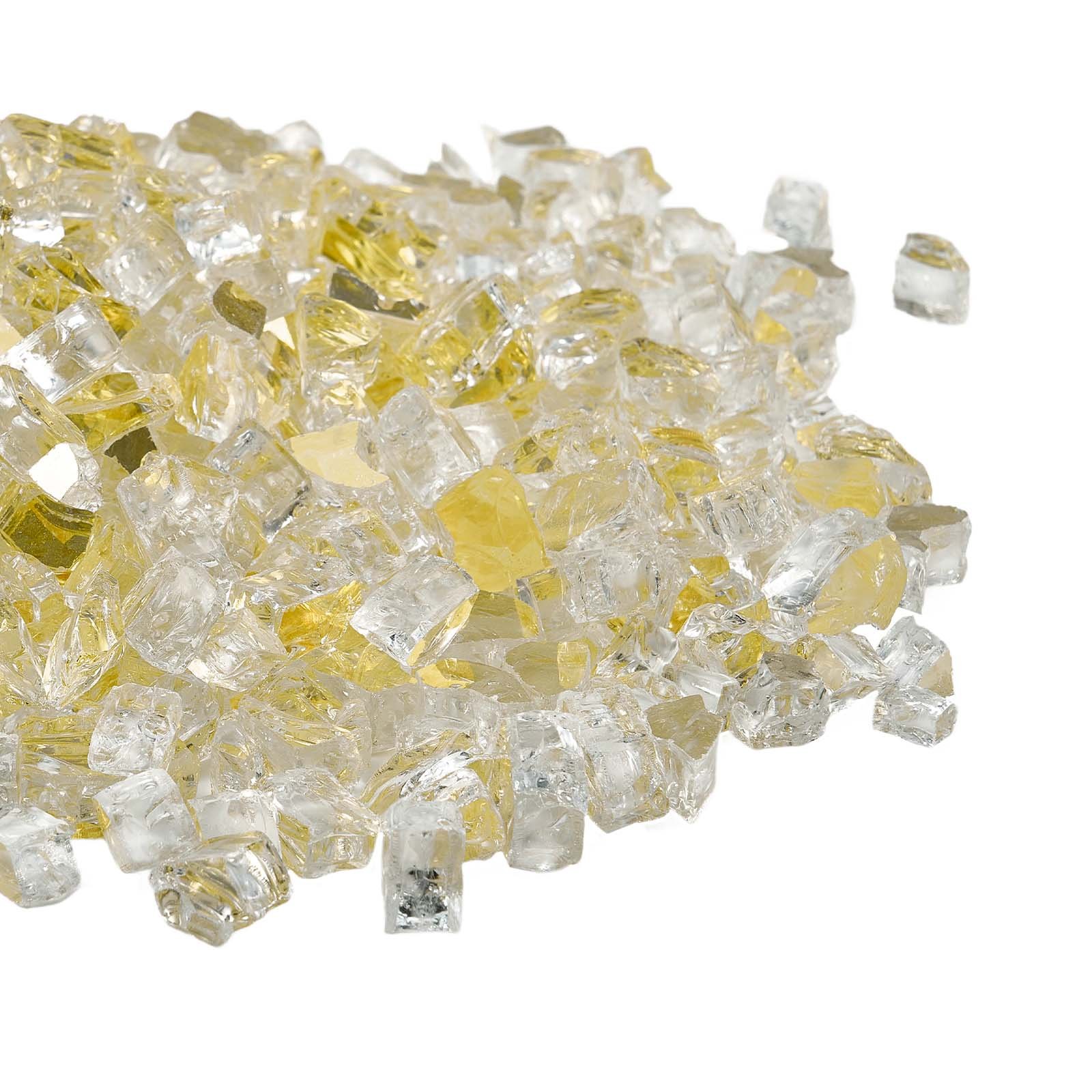 VEVOR Vuurglas, 4,5 kg hittebestendige glasstenen, 12,7 mm reflecterende glasparels voor de open haard, glazen haardstenen, haardglas, vuurkristal, vuurparels, voor de open haard, goudkleurig