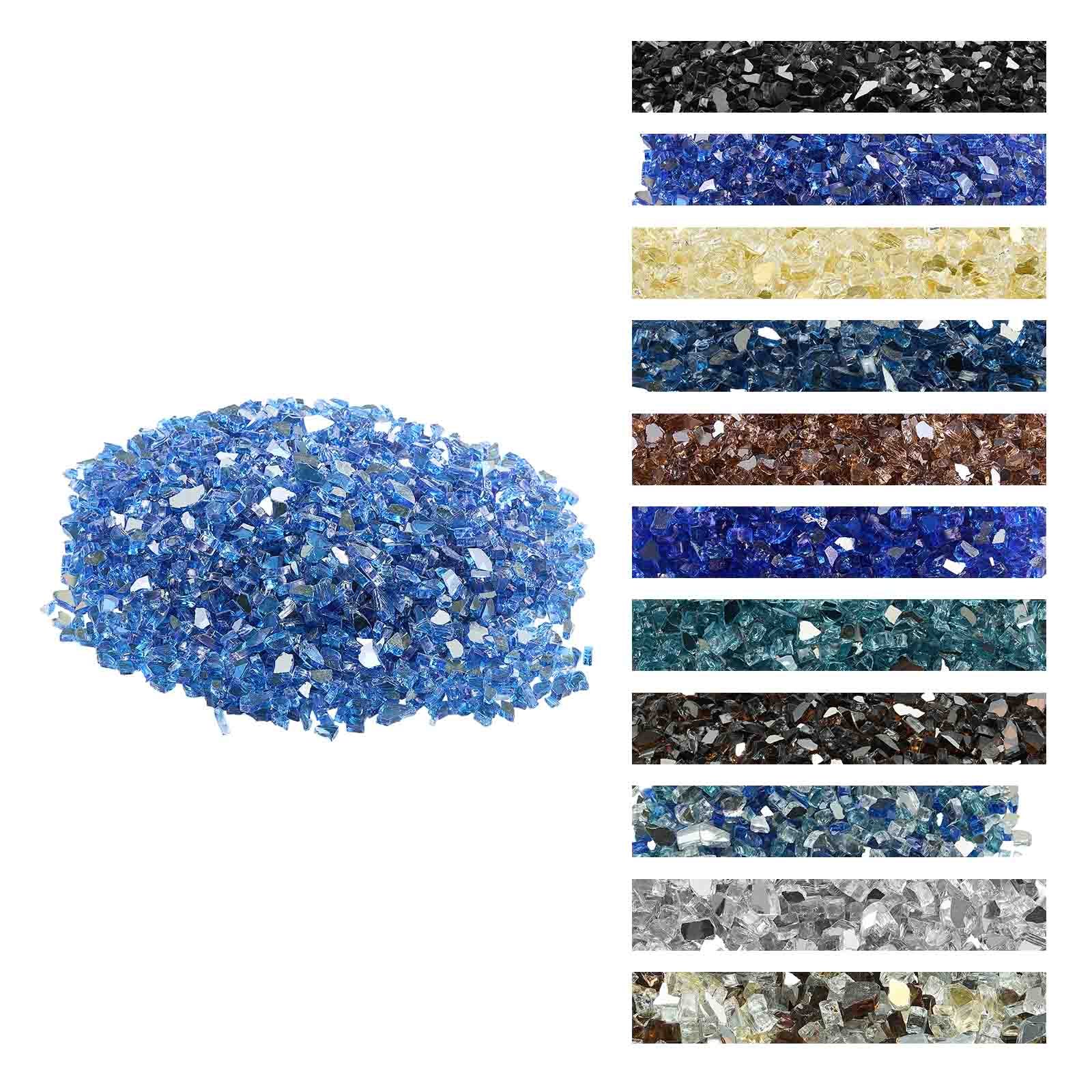 VEVOR Fire Glass, 4,5 kg hittebestendige glasstenen, 6,35 mm reflecterende glasparels voor vuurkorven, glazen stenen voor vuurkorven, haardglas, vuurkristal, vuurparels, voor open haard, kobaltblauw