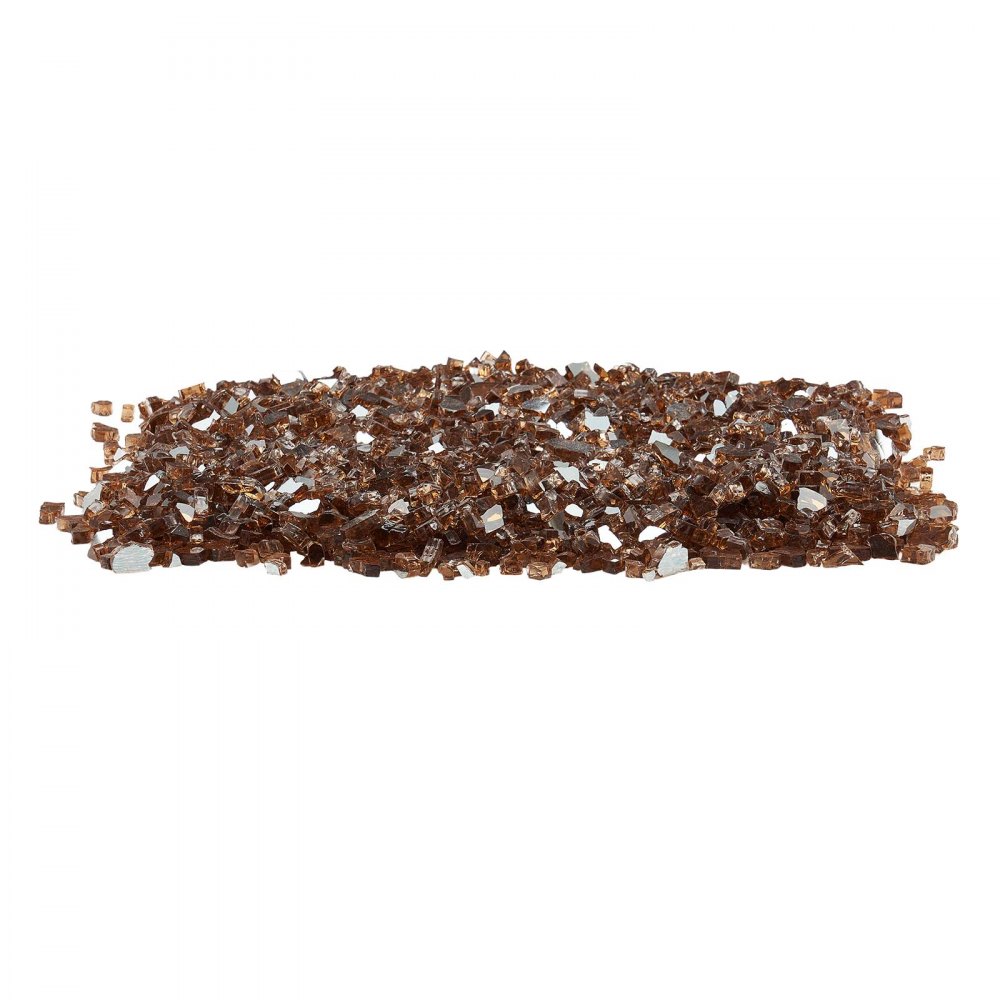 VEVOR Fire Glass, 4,5 kg hittebestendige glasstenen, 6,35 mm reflecterende glaskralen voor vuurkorven, glasstenen voor vuurkorven, haardglas, vuurkristal, vuurkralen, koperkleur