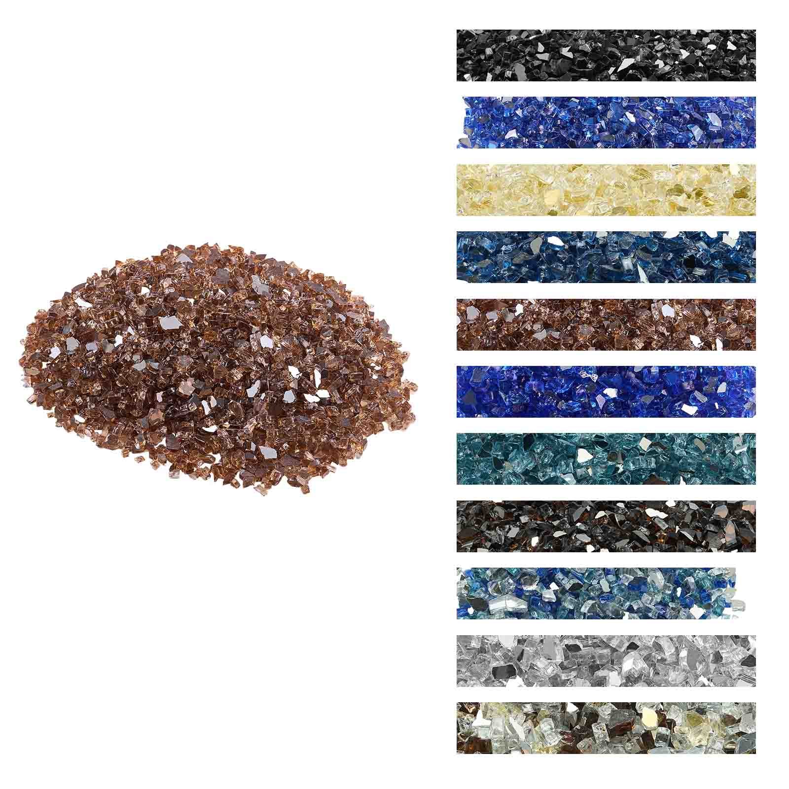 VEVOR Fire Glass, 4,5 kg hittebestendige glasstenen, 6,35 mm reflecterende glaskralen voor vuurkorven, glasstenen voor vuurkorven, haardglas, vuurkristal, vuurkralen, koperkleur