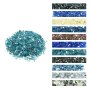 VEVOR Fire Glass, 10 LBS / 4.5 KG High-Temperature Resistant Fireplace Rocks, 1/2-Inch / 12.7 mm Reflective & Smokeless Firepit Glass Rock, High Luster Stone Landscaping for Fire Pit Table, Aqua Blue