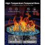 VEVOR Fire Glass, 9 kg hittebestendige glasstenen, 12,7 mm reflecterende vuurkorfglasparels, vuurkorfglasstenen, haardglas, vuurkristal, vuurkralen, voor gashaarden, aquablauw