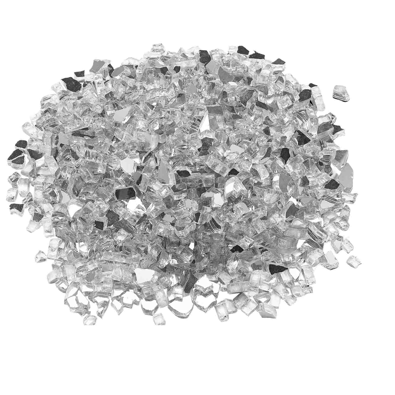 VEVOR Fire Glass, 9 kg hittebestendige glasstenen, 12,7 mm reflecterende glasparels voor vuurkorven, glazen vuurstenen voor vuurkorven, haardglas, vuurkristal, vuurparels, voor gashaarden, transparant