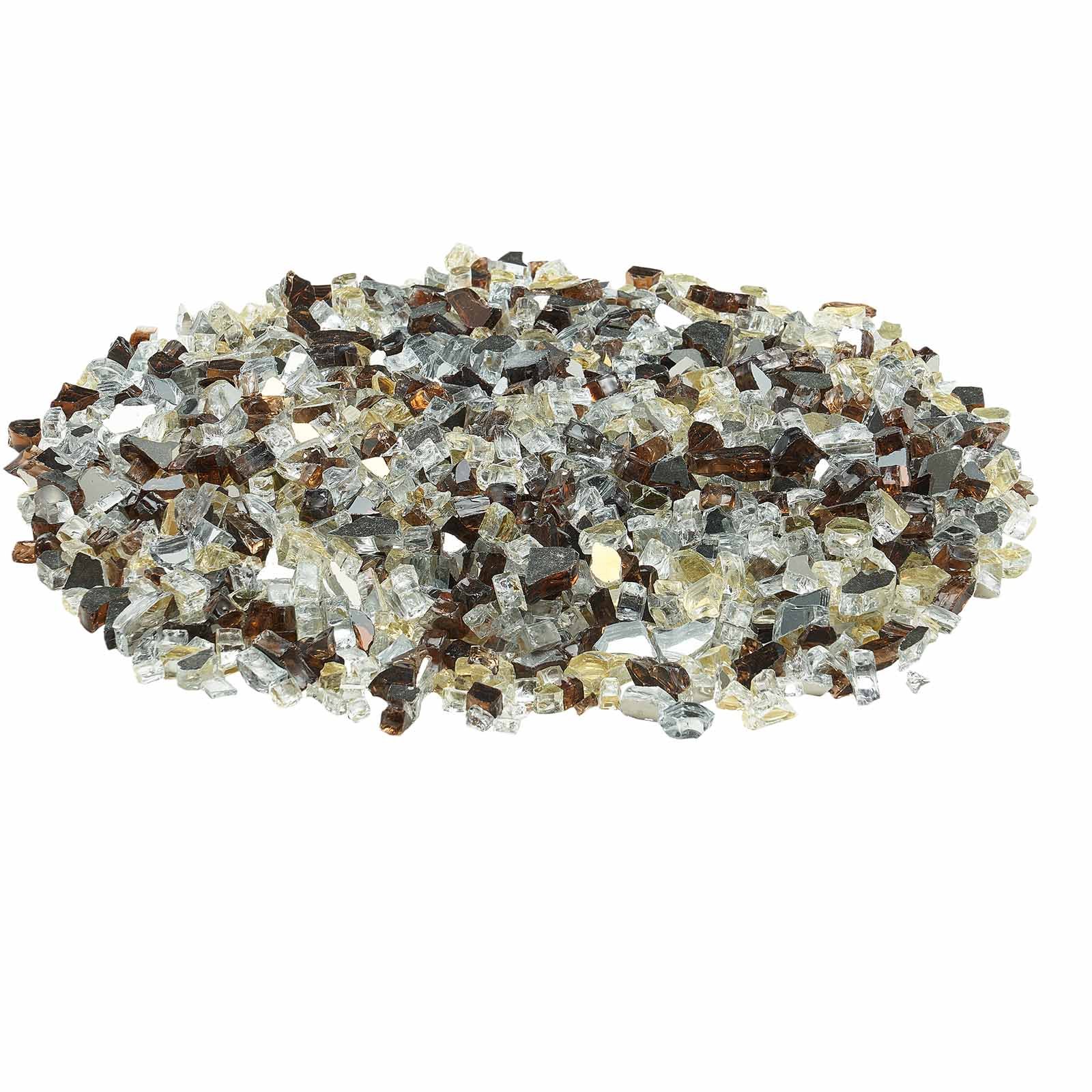 VEVOR Vuurglas, 4,5 kg, Glazen stenen, 12,7 mm reflecterende glaskralen voor de open haard, glazen haardstenen, vuurglas, vuurkristal, vuurkralen, voor gashaard, goudkleurig, transparant, koperkleurig