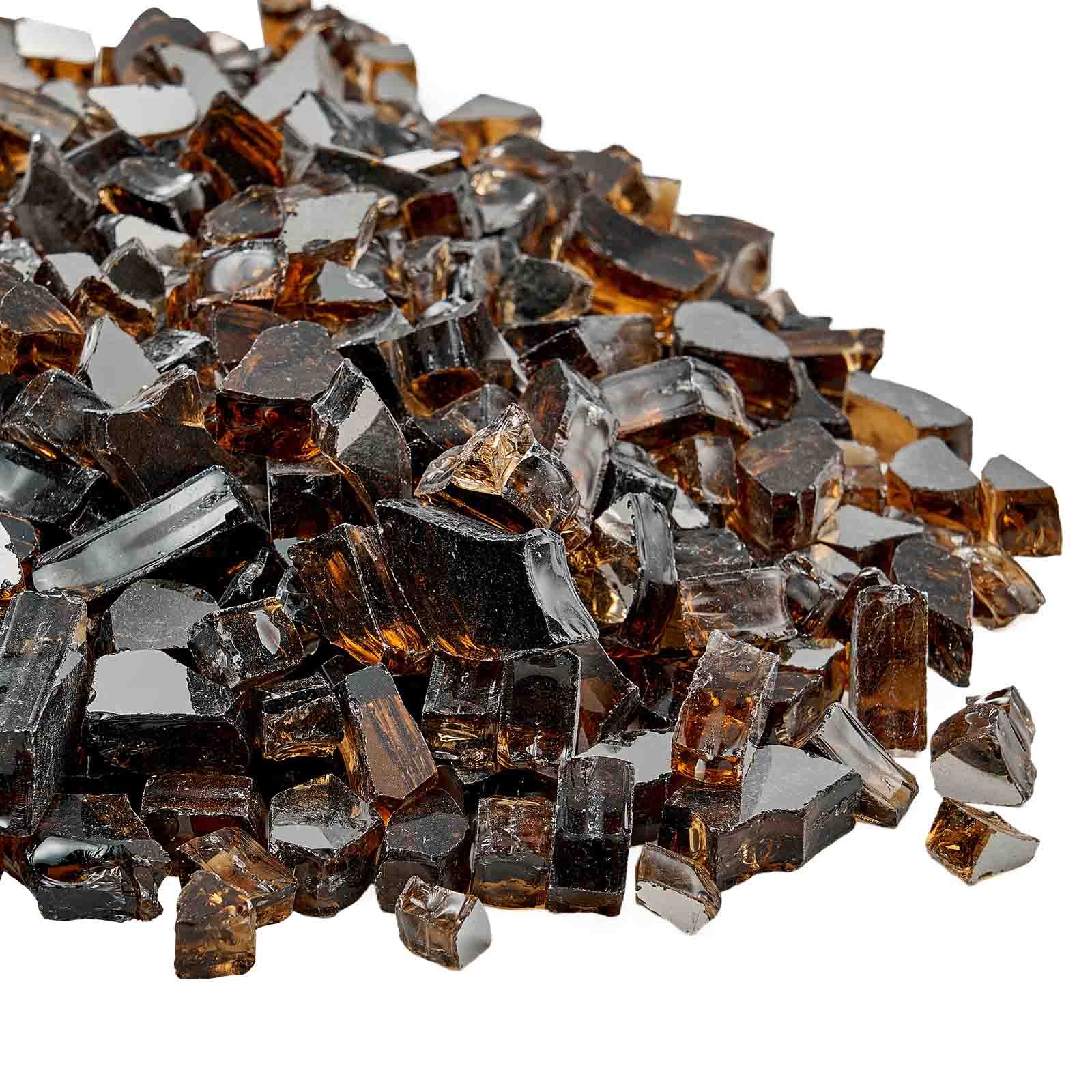 VEVOR Vuurglas, 4,5 kg, Glazen stenen, 12,7 mm reflecterende glazen kralen voor de open haard, glazen haardstenen, vuurglas, vuurkristal, vuurkralen, decoratieve stenen voor gashaarden, koperkleur