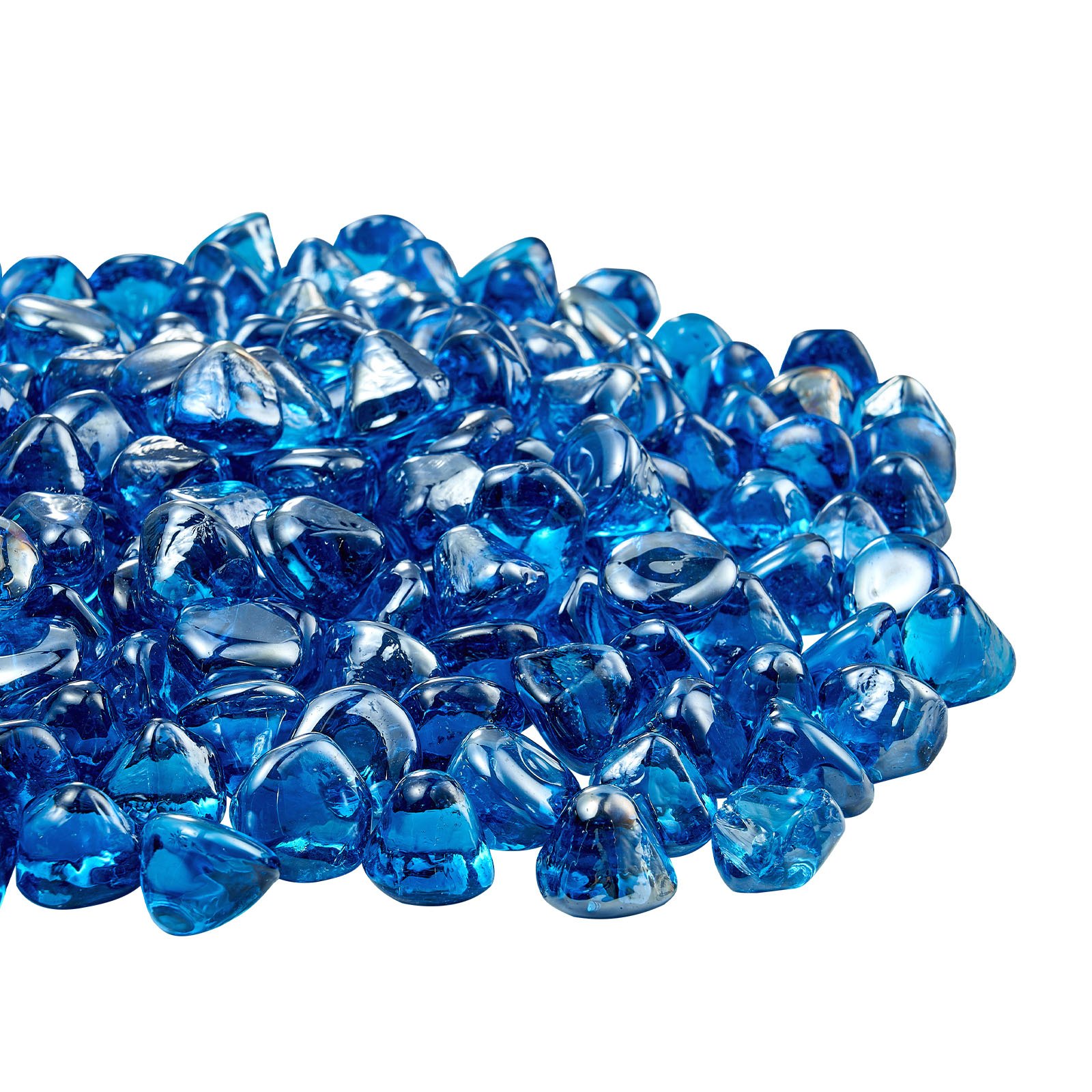 VEVOR Fire Glass, 4,5 kg hittebestendige glasstenen, 25,4 mm reflecterende glasparels voor vuurkorven, glazen stenen voor vuurkorven, haardglas, vuurkristal, vuurparels, voor open haard Caribisch blauw