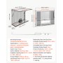 VEVOR Concession Window Folding Shelf 48x36in Aluminum Alloy Service Window, for Food Truck, Up to 85 Degrees, with 4 Sliding Screen Windows, Awning Door and Drag Hook, Rainwater Resistant