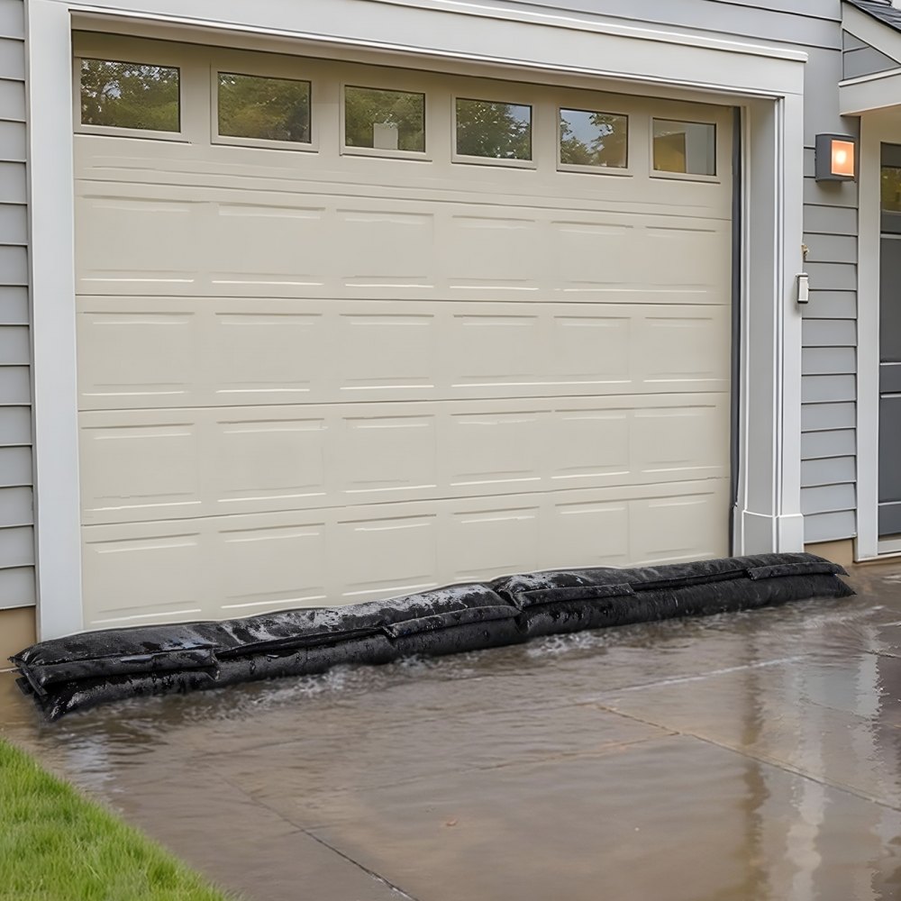 VEVOR Zandzakken (zandvrij) Set van 4 (1533 x 21 cm) Waterkering, herbruikbare waterkeringzakken voor huis, deur, kelder, garage, waterkeringzakken, waterkering