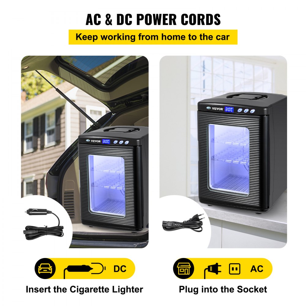 VEVOR Reptielen-ei-incubator 25L Laboratoriumkoeler 5-42℃ 220V voor broedeieren Zwart
