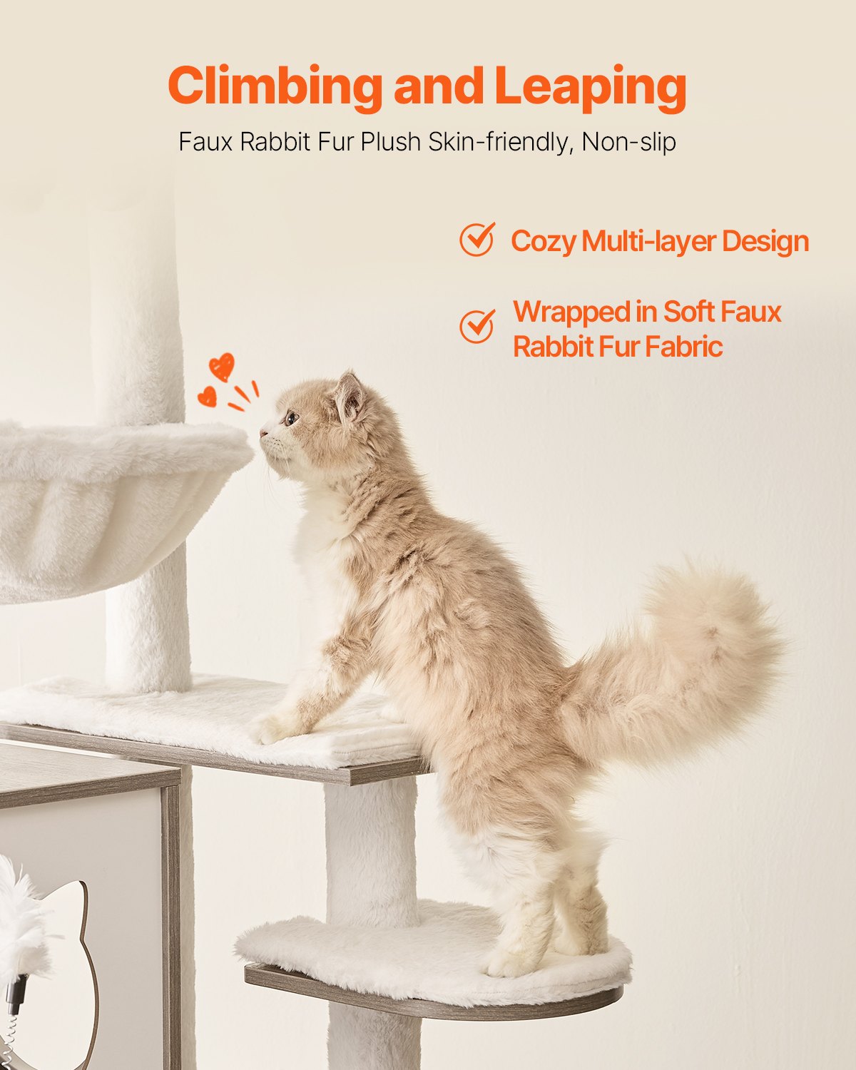 VEVOR Large Cat Tree Litter Box Enclosure 2-in-1 Cat Tower Indoor Cat Play House