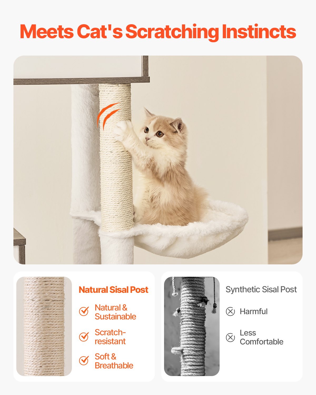 VEVOR Large Cat Tree with Litter Box Enclosure, 72.83 inches Tall, 2-in-1 Cat Tower, Multi-level Cat Condo Furniture with Sisal Scratching Posts, Perches, Hammock, Big Kittens House for Indoor Cats