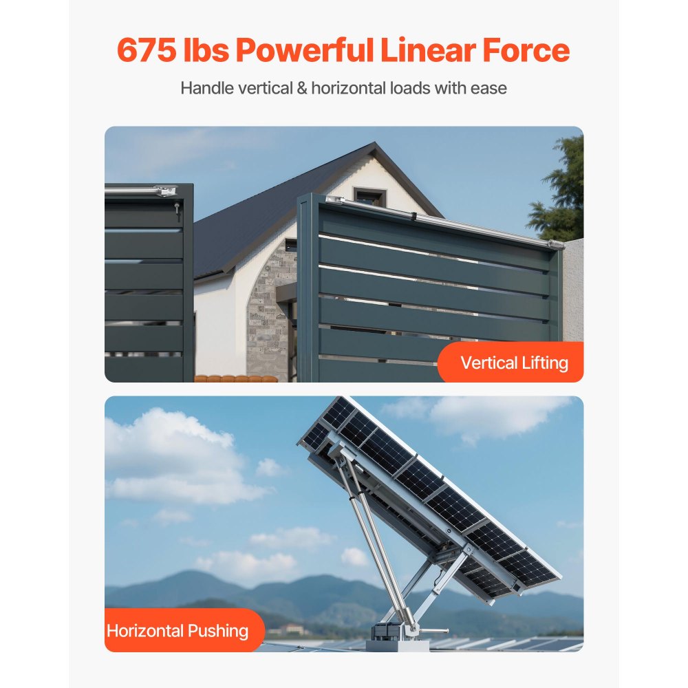 VEVOR 12V Linear Actuator, 40 Inch Stroke IP65 Waterproof Linear Actuator, 675lbs/3000N 0.2"/s Motion Actuators with Mounting Bracket for Solar Trackers, Industrial Machinery, Door Opener