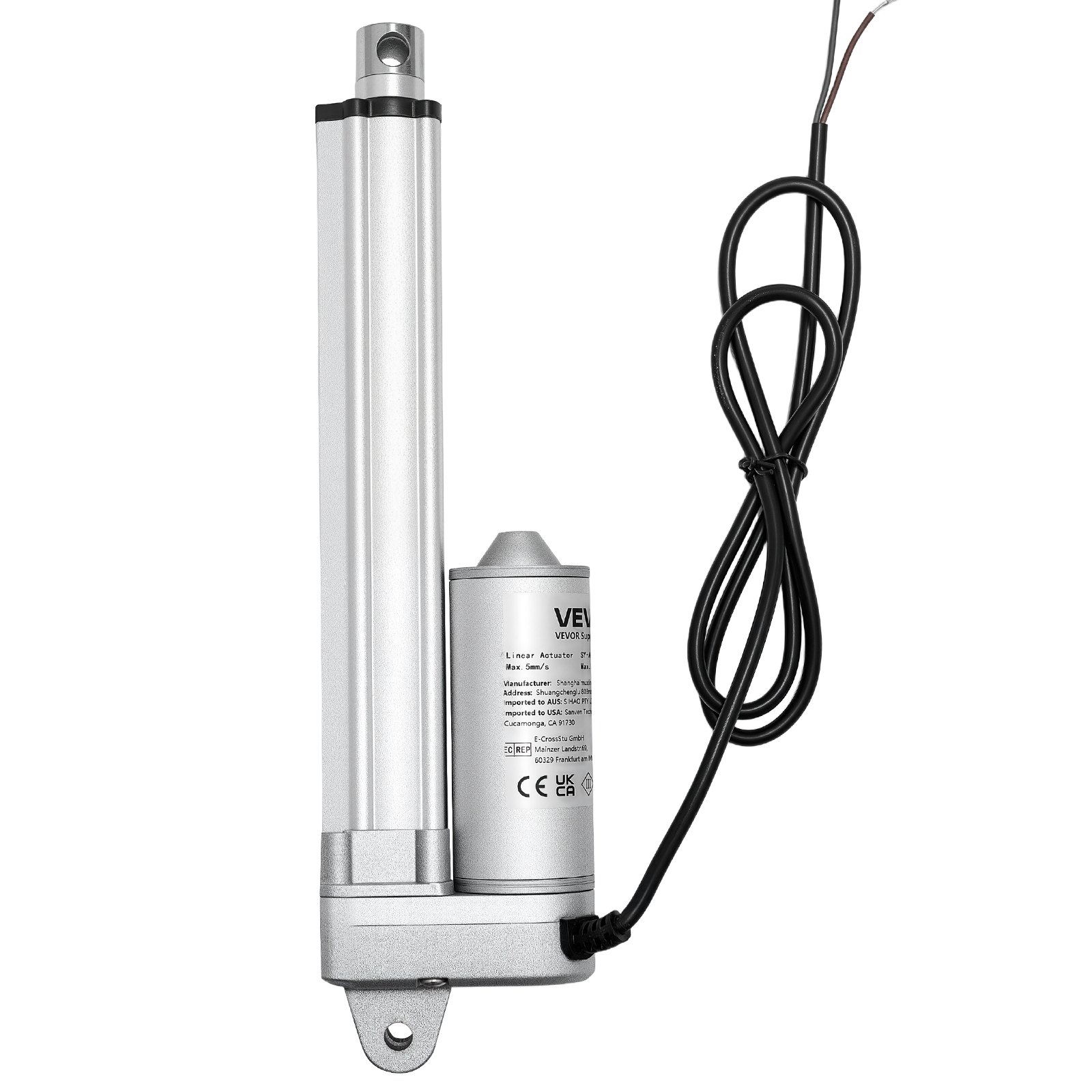 VEVOR 12V Linear Actuator, 6 Inch Stroke IP65 Waterproof Linear Actuator, 675lbs/3000N 0.2"/s Motion Actuators with Mounting Brackets for Solar Trackers, Industrial Machinery, Door Opener