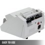 BuoQua FJ0288 Geldtelmachine Wit met echtheidswaarschuwingsbankbiljettenteller 1000 stuks/min met UV- en MG-systemen 7 kg bankbiljettenteller met LED-scherm voor Euro Dollar Pond (26 x 23,5 x 17 cm)