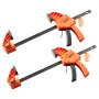 VEVOR Bar Clamps for Woodworking, 2-Pack 30.48 cm One-Handed Clamp/Spreader, Quick-Grip F-Clamp with 154 kg Load Limit, Premium Plastic and Carbon Steel, for Woodworking Metal working, Orange + Black