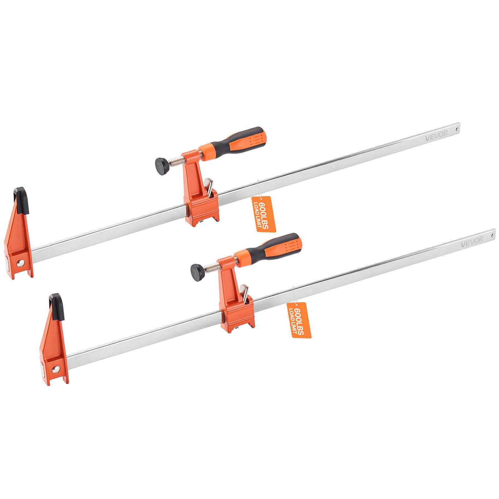 VEVOR houtbewerkingsklemmen, 2-pack, 24-inch opening, afsluitbare F-klem met een draagvermogen van 600 lb, 2,5-inch diepte, gietijzer en koolstofstaal, gebruiksvriendelijk, metaalbewerking